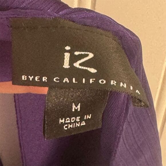 IZ Byer California Ruffle Halter Top M Purple Sheer Y2K Party Tie Neck Blouse - Picture 8 of 8